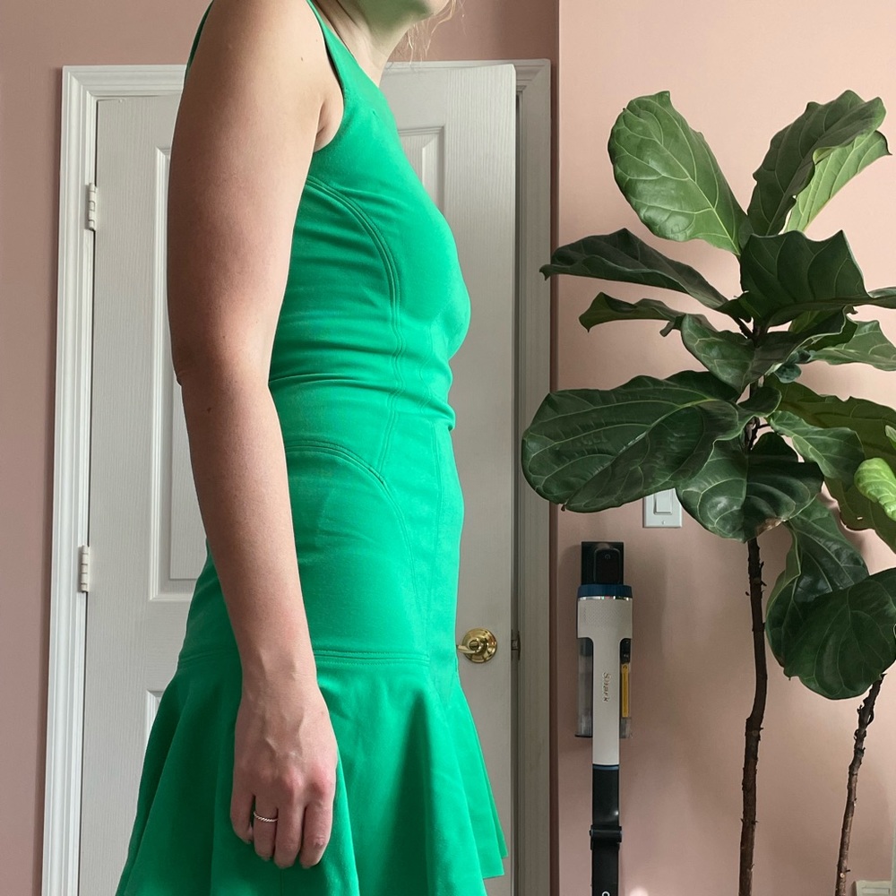 DVF bright green dress